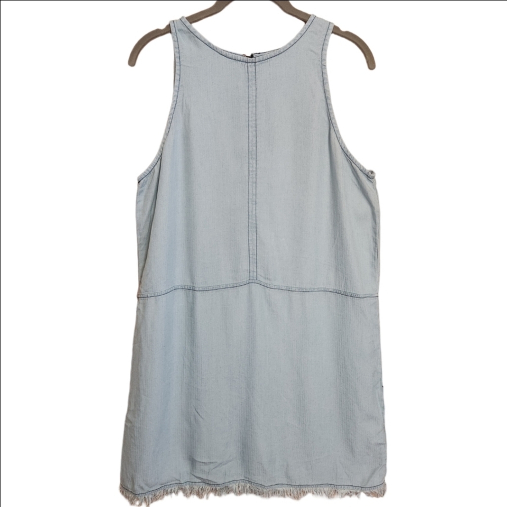 THREAD & SUPPLY BLUE CHAMBRAY SLEEVELESS MOD MINI DRESS SIZE MEDIUM